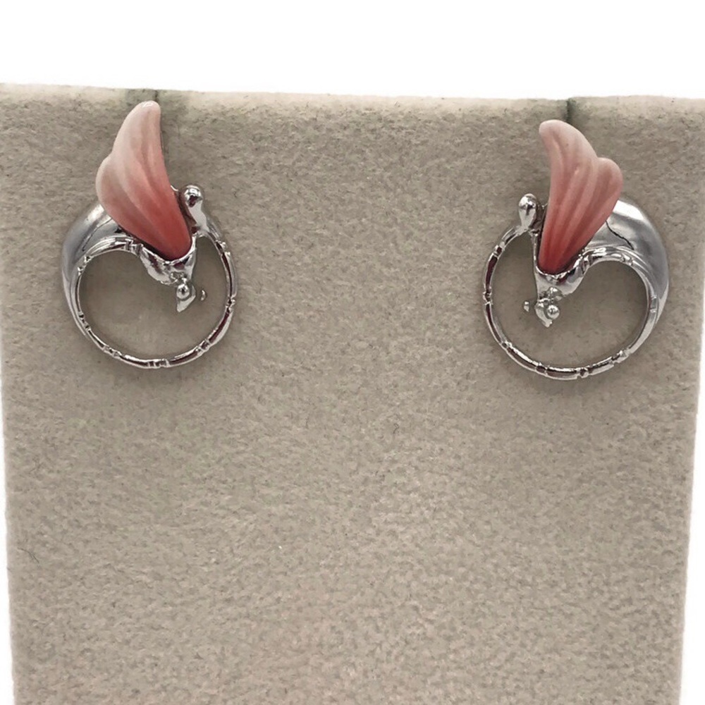 Franz Porcelain Dragonfly Rhodium Plated Earrings Pierced